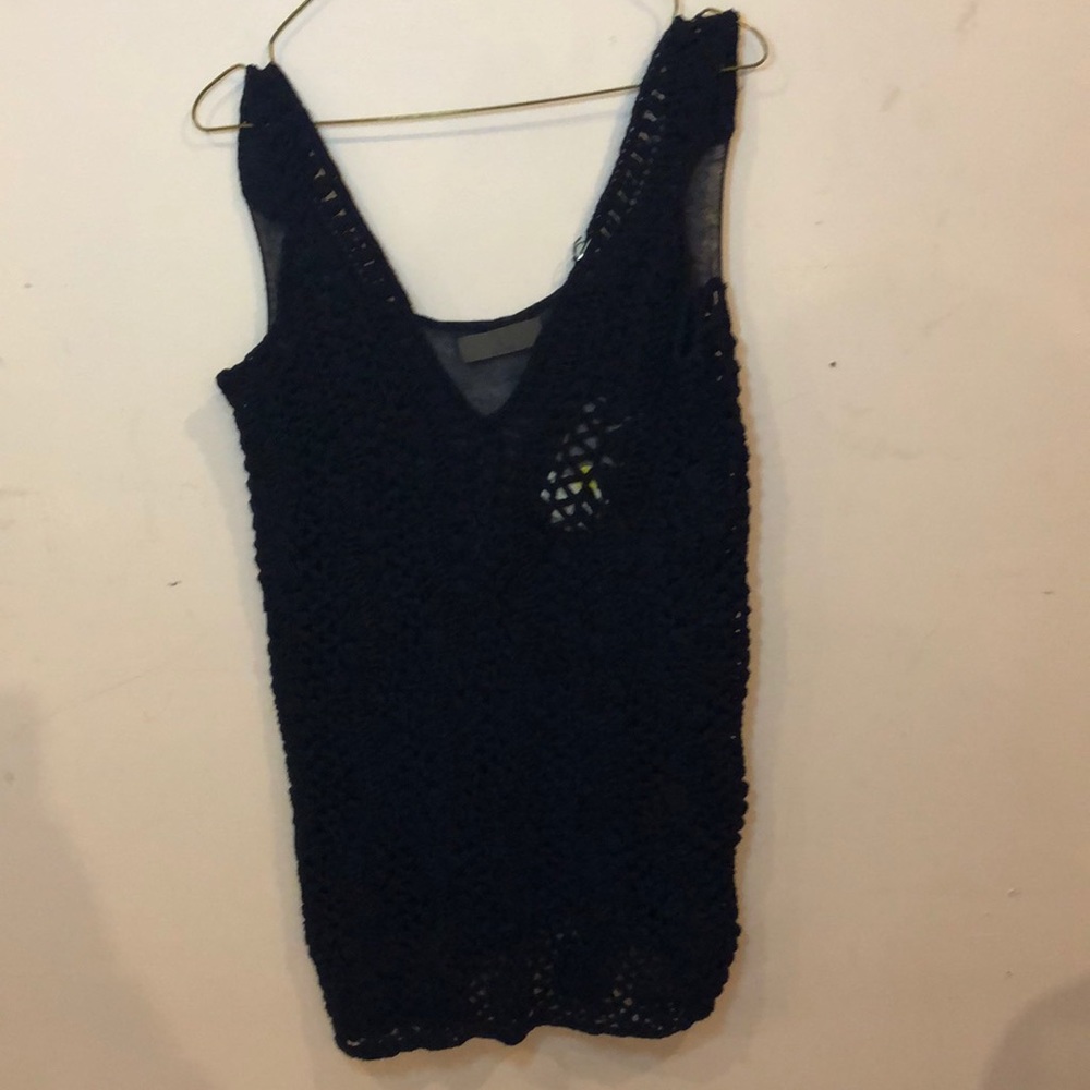 L cashmere cable front tank.